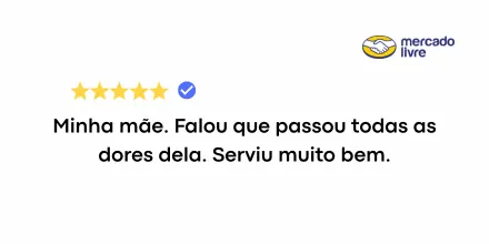 Avaliação 5 estrelas de cliente no Mercado Livre