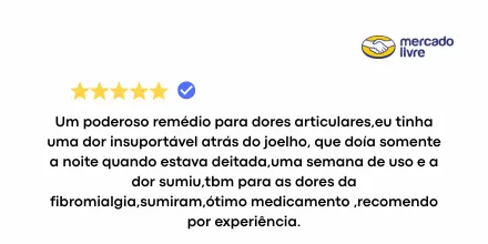 Print de avaliação 5 estrelas de cliente sobre o Desenflex no Mercado Livre