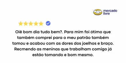 Print de avaliação 5 estrelas de cliente sobre o Desenflex no Mercado Livre